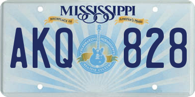 MS license plate AKQ828