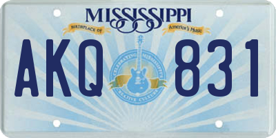 MS license plate AKQ831