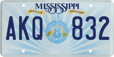 MS license plate AKQ832