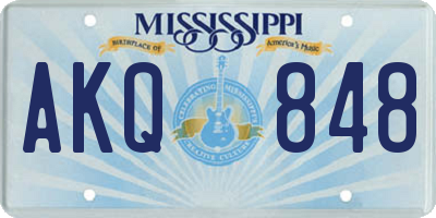 MS license plate AKQ848