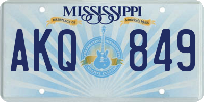 MS license plate AKQ849