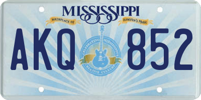 MS license plate AKQ852