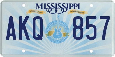 MS license plate AKQ857