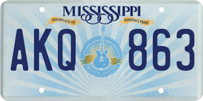 MS license plate AKQ863