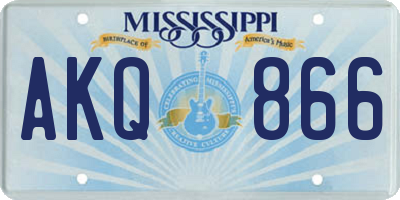 MS license plate AKQ866