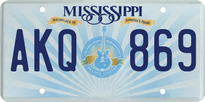 MS license plate AKQ869