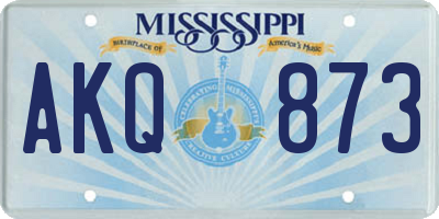 MS license plate AKQ873