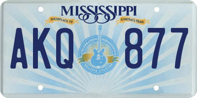 MS license plate AKQ877