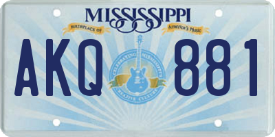 MS license plate AKQ881