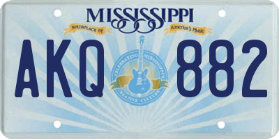 MS license plate AKQ882