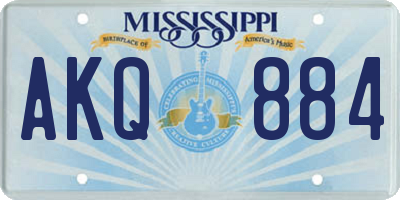 MS license plate AKQ884