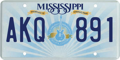 MS license plate AKQ891