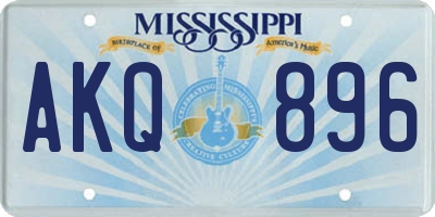 MS license plate AKQ896