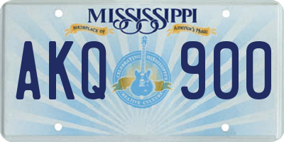 MS license plate AKQ900
