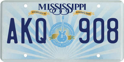 MS license plate AKQ908