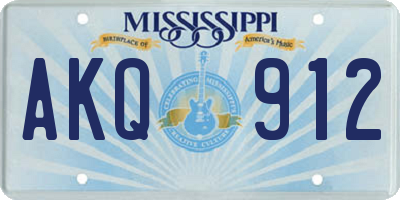 MS license plate AKQ912