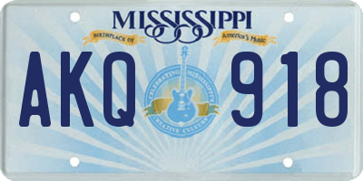 MS license plate AKQ918