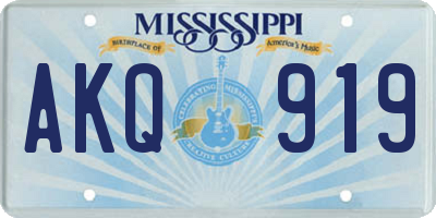 MS license plate AKQ919