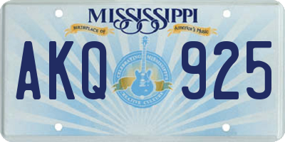 MS license plate AKQ925