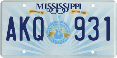 MS license plate AKQ931