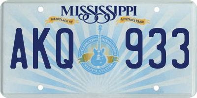MS license plate AKQ933