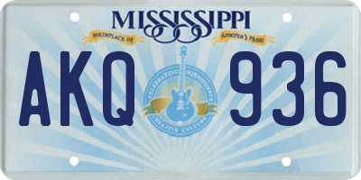 MS license plate AKQ936