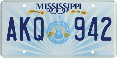 MS license plate AKQ942