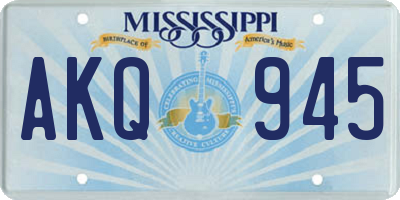 MS license plate AKQ945