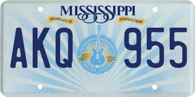 MS license plate AKQ955