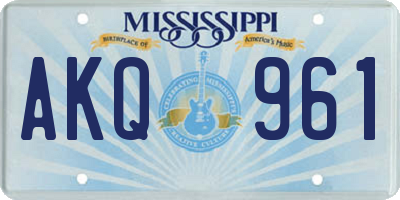 MS license plate AKQ961