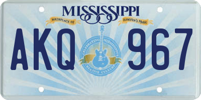 MS license plate AKQ967
