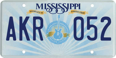 MS license plate AKR052