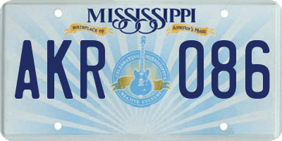 MS license plate AKR086