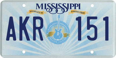 MS license plate AKR151
