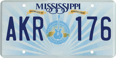 MS license plate AKR176