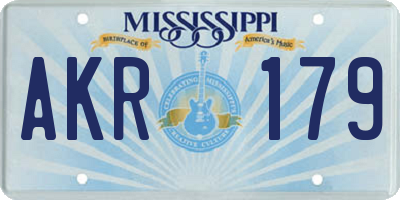 MS license plate AKR179