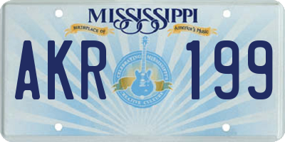 MS license plate AKR199