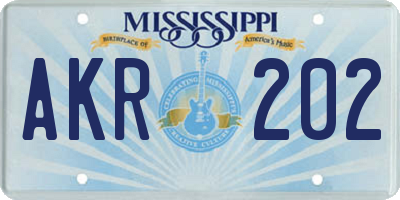 MS license plate AKR202