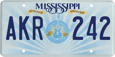 MS license plate AKR242