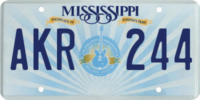 MS license plate AKR244