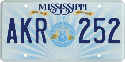 MS license plate AKR252
