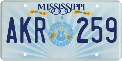 MS license plate AKR259