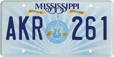 MS license plate AKR261