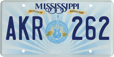 MS license plate AKR262