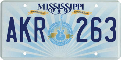 MS license plate AKR263