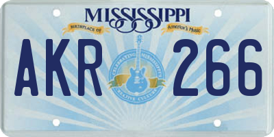 MS license plate AKR266