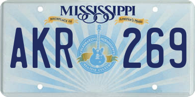 MS license plate AKR269