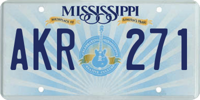 MS license plate AKR271