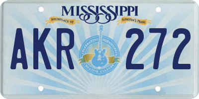 MS license plate AKR272