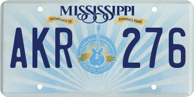 MS license plate AKR276